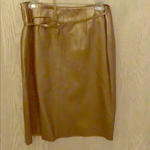 100% leather gold skirt